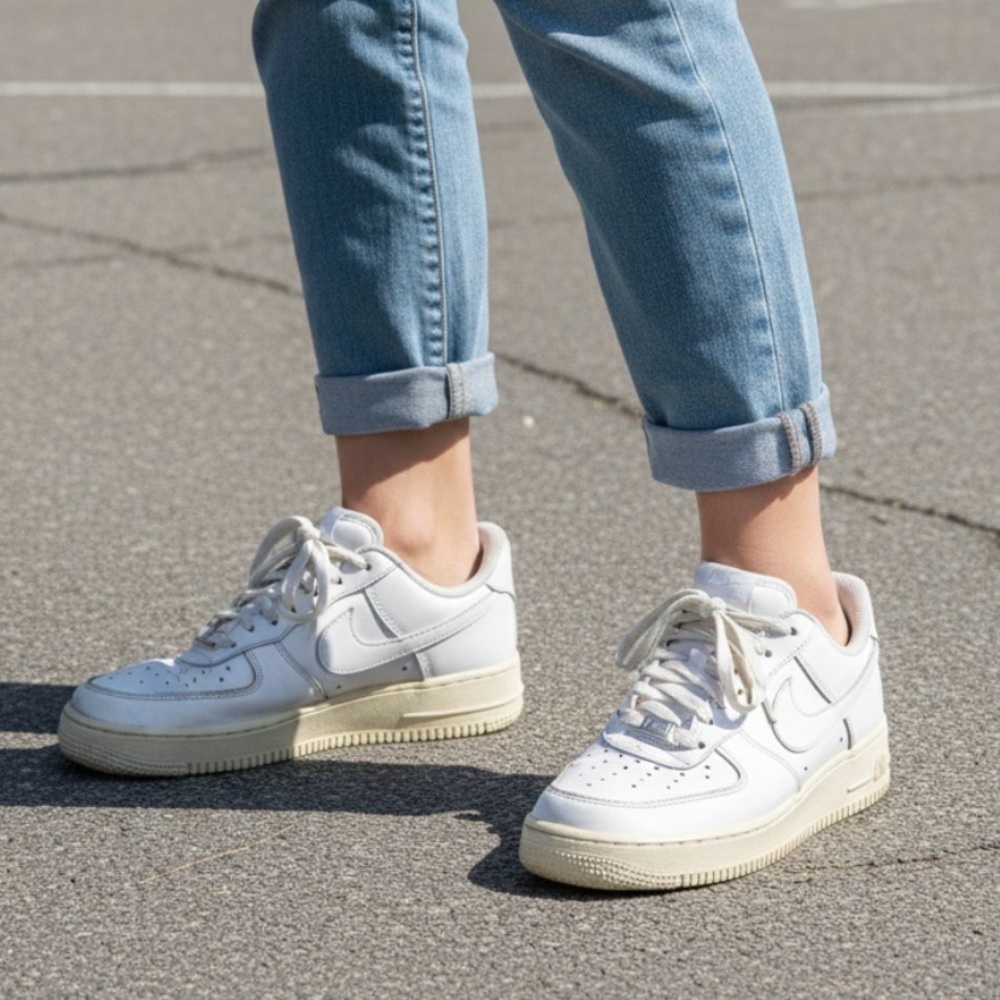 Nike Air Force 1 AF1 White Sneakers 8.5